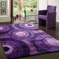 thumbnail image 2 of Soft Cozy Circular 3D Fluffy Round Design, Lavender, 7'6" x 10'3" Area Rug/Carpet by Makymo, 2 of 4