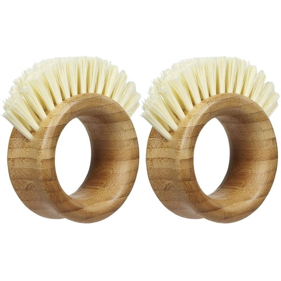 Full Circle The Ring Vegetable Brush, Brown, 2pk