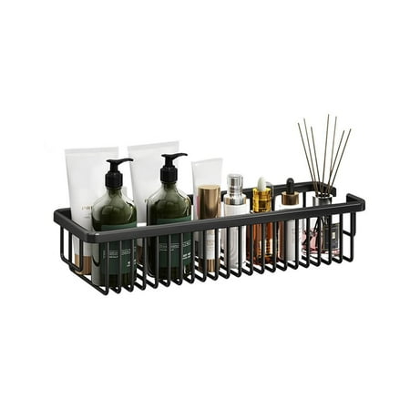 

Julam Shower Rack Organizer-Wall Mounted Storage Shelf-Shower Caddy Basket Shelves Kitchen Spice Racks Soap Shampoo Holder Black