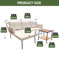 thumbnail image 2 of Uforic 3-Piece Patio Furniture Set, Indoor Outdoor Wicker Conversation Set of Sectional L-Shaped Sofa with Cushions and Coffee Table, Beige, 2 of 8