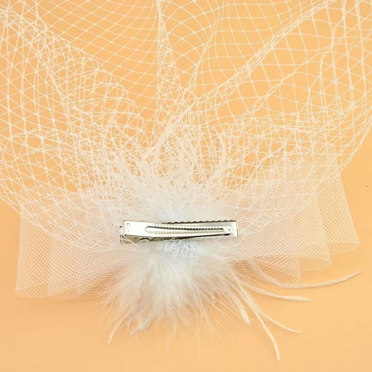 Mesh Floral Feather Fascinator Headband for Wedding Cocktail Tea Party Occasions Women main image 3