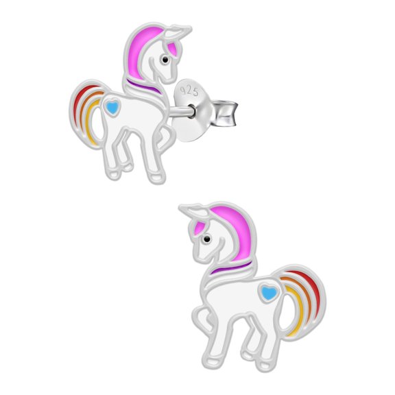 Unicorn 925 Sterling Silver Stud Earrings