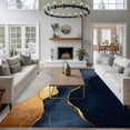 thumbnail image 3 of 6'x9' Area Rugs, Navy Blue Geometric Indoor Outdoor Area Rug for Living Room Bedroom, Modern Abstract Luxury Golden Washable Bathroom Rugs Kitchen Floor Carpet Mats Home Decor Aesthetic, 3 of 8