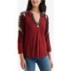 thumbnail image 1 of Blusa campesina Lucky Brand de Manga bordada para mujer roja mediana, 1 of 1