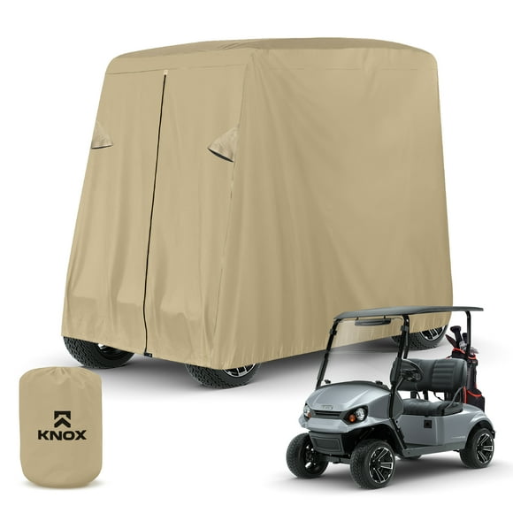 NEH Golf Cart Covers 2 Passenger, Waterproof Cover, 50" Long Roof, Beige, Compatible with EZGO TXT/RXV, Club Car DS/Precedent, Evolution, ICON, Yamaha Golf Cart Cover