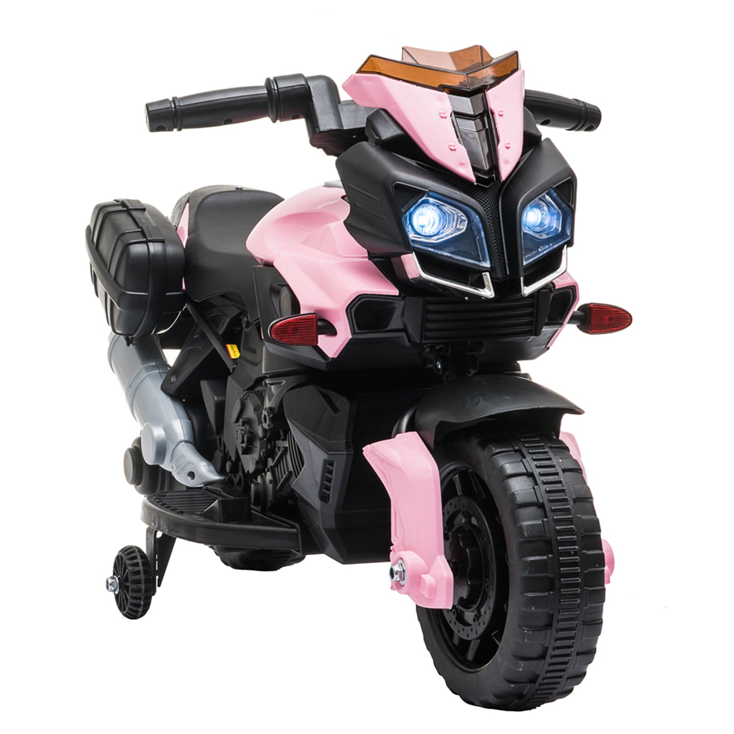 Lowestbest 6V Kids Electric Motorcycle, Kids Ride on Motorcycle, Battery Powered 4 Wheels Motorcycle Toy for Children Ages 1-5