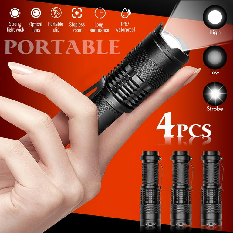 Powerful Self Defense Led Flashlight Torch Q5 Zoom Flash Light Lamp  Tactical High Quality