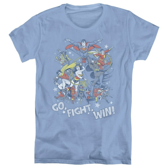 JLA Justice League  Go Fight Win S/S Women's T-Shirt Carolina Blue