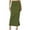 Army, variant on USSUMA Skirts for Women Midi Skirt Solid Color Vent Wrap Skirt Mid-Calf Skirt Casual Dresses Fashion Dress Street Clearance Sale Army Green Skirt for Women L