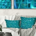 thumbnail image 2 of Designart Turquoise Watercolor Fractal Pattern - Abstract Throw Pillow - 18x18, 2 of 5