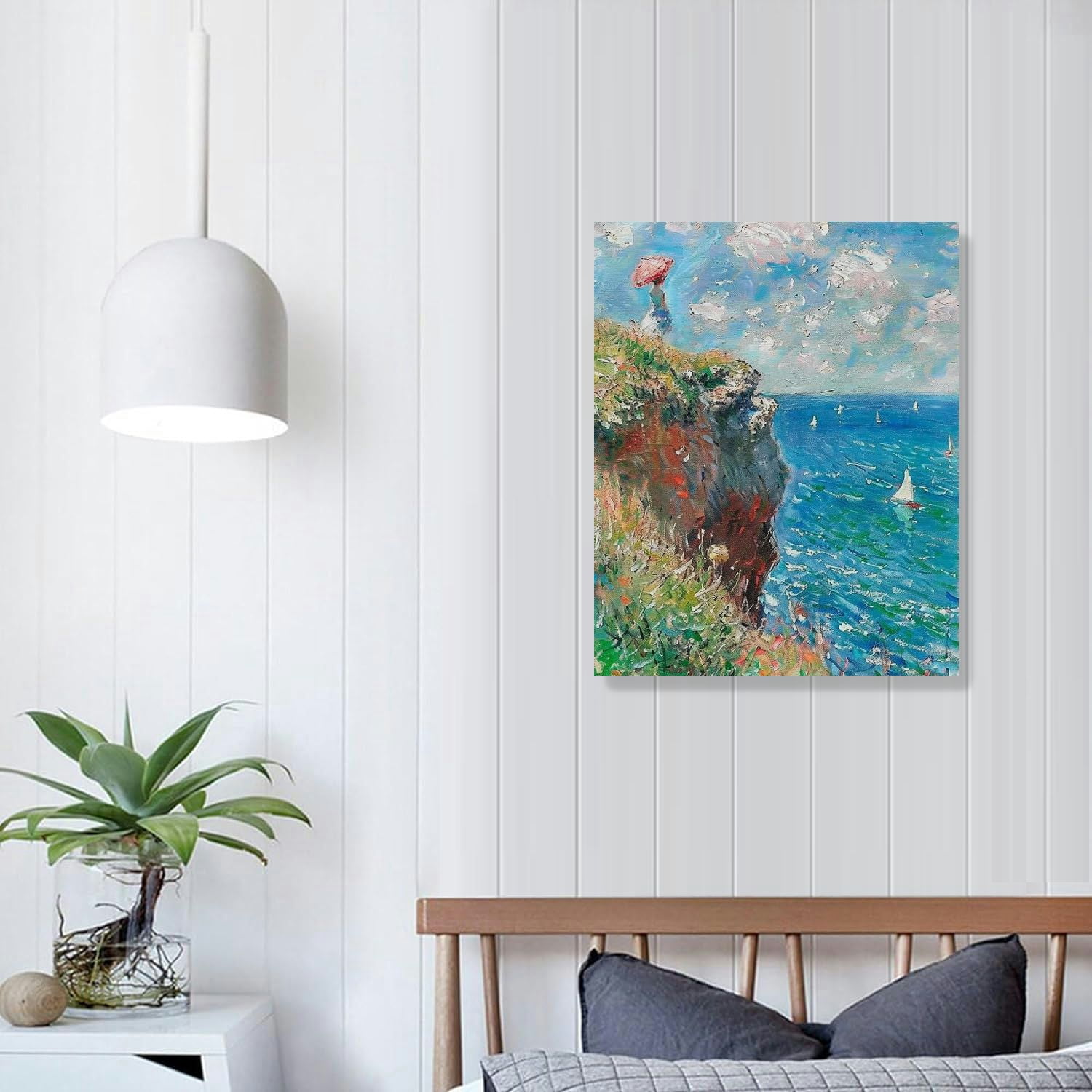 JRXY Vintage Claude Monet Water Lilies Canvas Wall Art Print Poster - Botanical Floral Pictures for Living Room Bedroom Decor 16x20 in