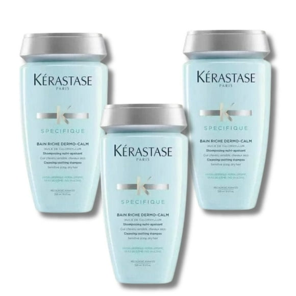 Kerastase Specifique Bain Dermocalm Riche Anti Sensitivity Shampoo for Dry Scalp 250ml 3 Pack
