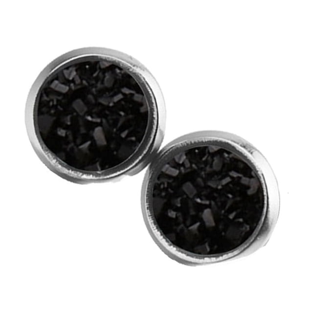 yingyy 1 Paire de Boucles d'Oreilles Rondes Bijoux Incrustés de Strass Légers pour Fête d'Anniversaire Noir 1Set