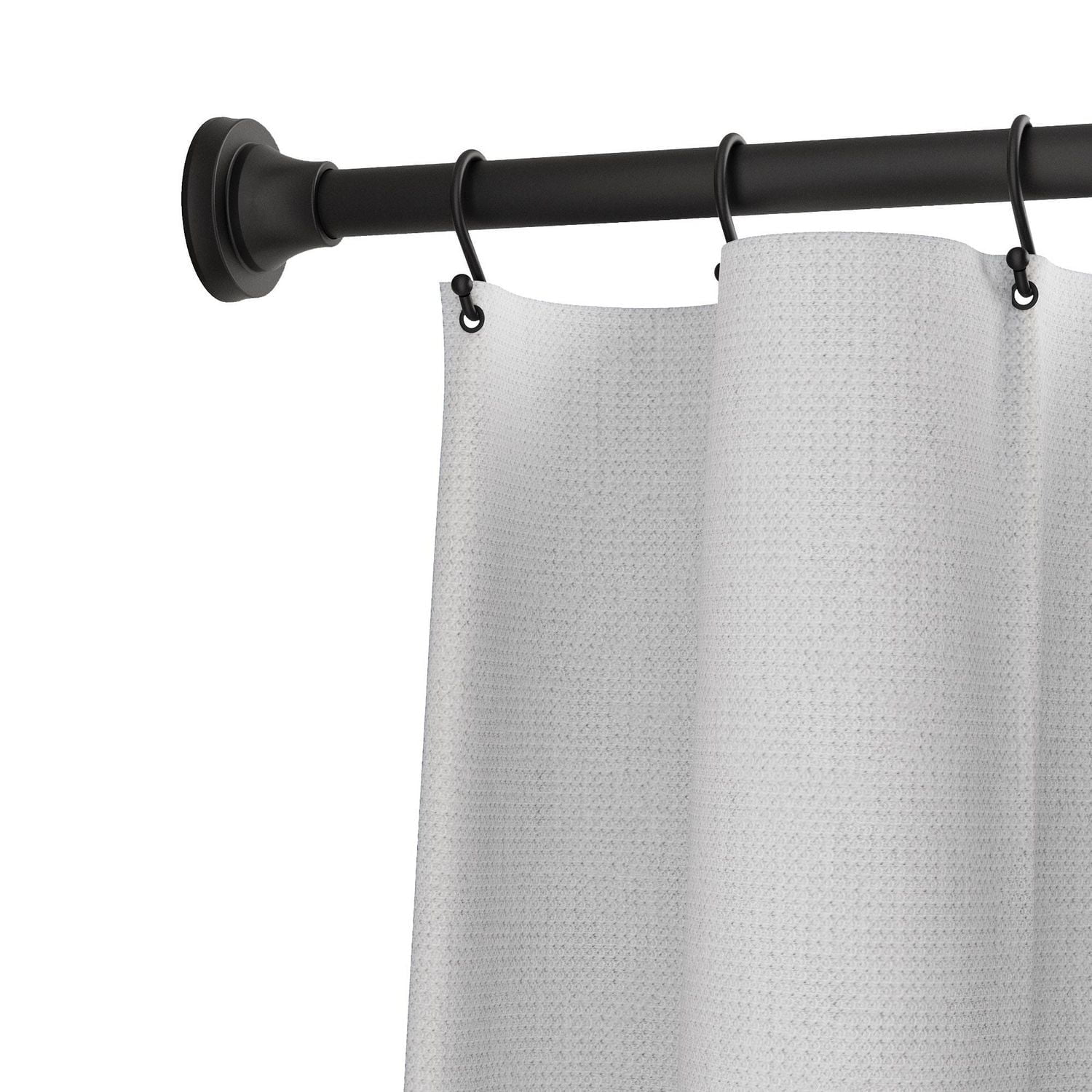 Mainstays Adjustable Tension Shower Curtain Rod with Decorative Finials, 43"-72" or 53"-86"