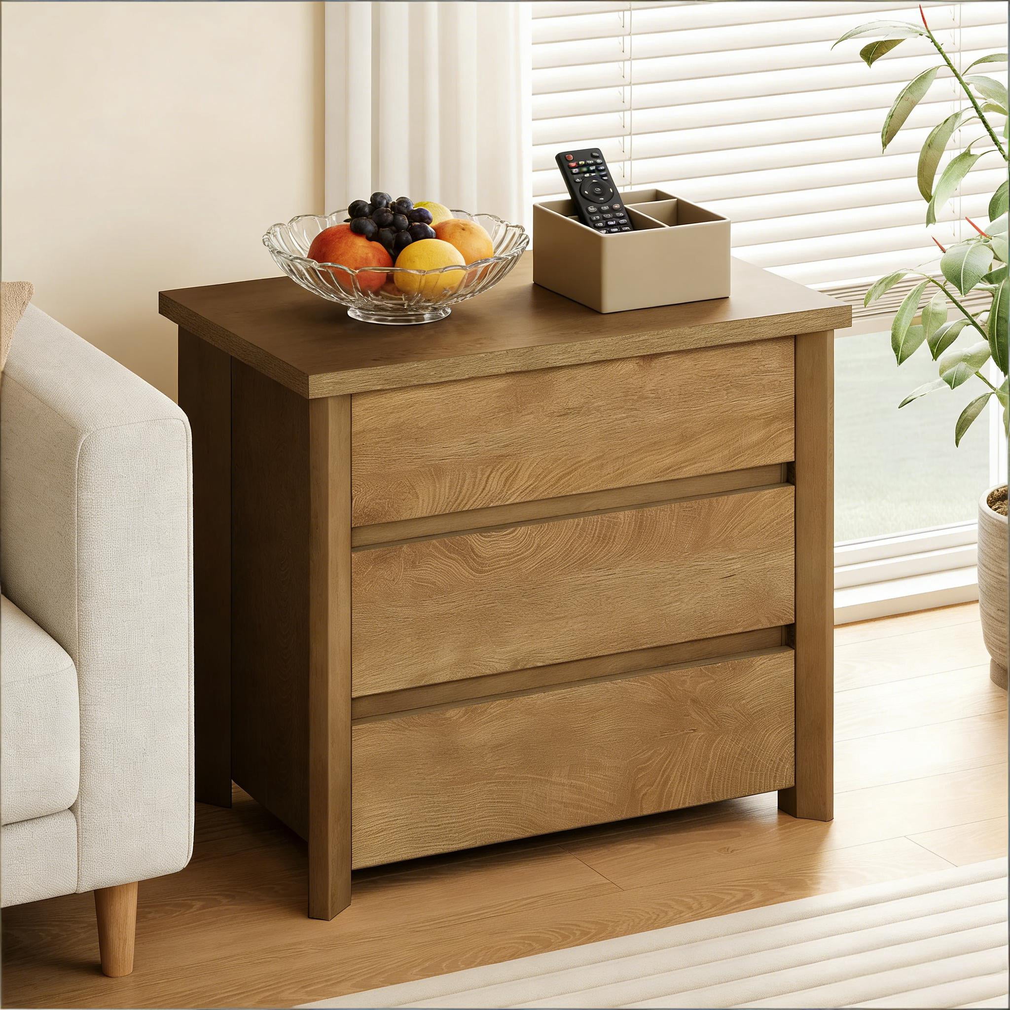 Sophisticated Nightstand with Drawer,Multipurpose Bedside Table