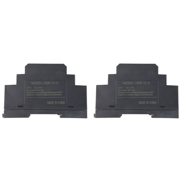 2X Fuente de Alimentación de Riel DIN de 5 V CC, 3 A, 15 W, Entrada de 100-240 V CA, 50/60 Hz, Transformador de Riel DIN para Automatización Doméstica o Industrial.