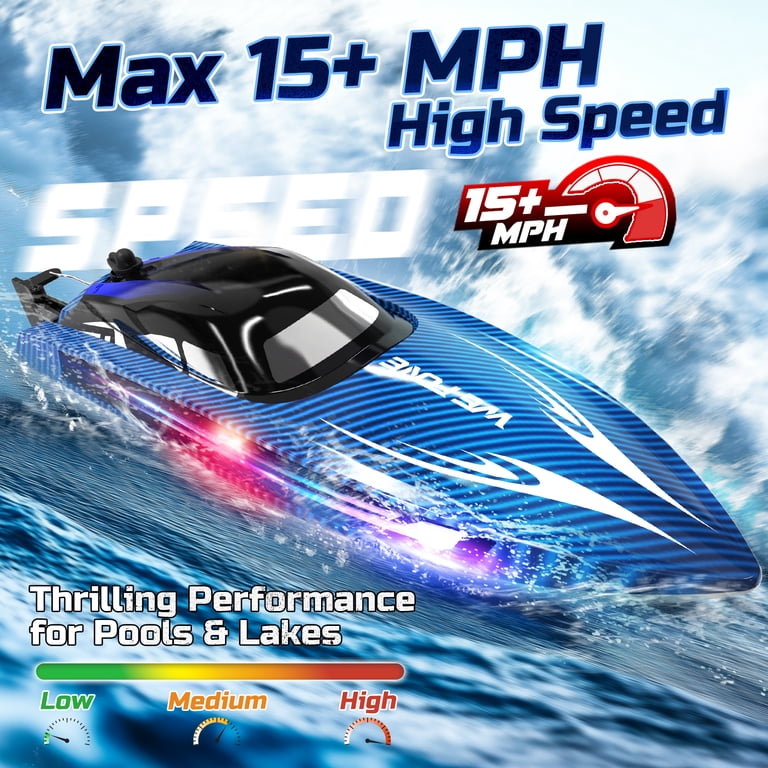 Wefone WF17 RC Boat, 15+ MPH Self-Righting with LED Lights photo 2