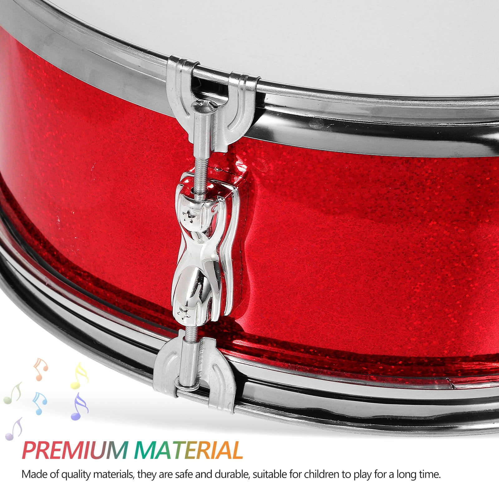 Raindrops Red Snare Drum for Kids - 1 Set Musical Instrument Perfect for Marching Band Practice and