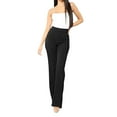 thumbnail image 3 of CHWGFWL Linen Pants for Women Women's Straight Leg Casual Pants Workout office Wide Leg High Waisted Trousers Palazzo Pants for Women Casual High Waisted Wide Leg Pants for Women(Black,M), 3 of 5