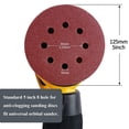 thumbnail image 3 of Juego de discos de lija de 8 orificios y 125 mm, 100 piezas | Granos variados P40-P240 | Para lijadora excéntrica, madera, metal y pintura | Hojas abrasivas, 3 of 5