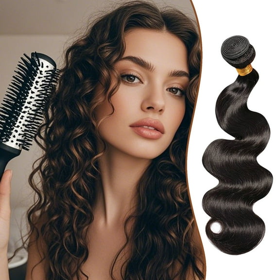 Body Wave Bundles Human Hair 12 14 16 Inch Brazilian Virgin Hair Extensions for Women Black Color