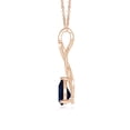 thumbnail image 2 of ANGARA Natural 1.15 ct Blue Sapphire Infinity Swirl Pendant with Diamonds in 14K Rose Gold for Women (Size-8x6mm) | Anniversary, Jewelry Gift for Women | Natural Blue Sapphire Necklace, 2 of 7