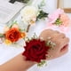 thumbnail image 4 of Uxcell Ramo de muñeca de novia, para trajes de novio, novia, padrinos, ceremonia de boda, cena de aniversario, fiesta roja, 4 of 5