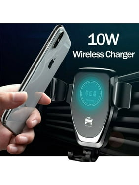 Cyber.Monday deal Wireless Car Charger,10W Fast Charging Car Phone Holder Air Vent Phone Mount Compatible with iPhone 12/12Pro/SE/11/11Pro/11ProMax