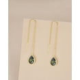 thumbnail image 3 of SNGIA 18K Gold Plated Threader Dangle Earrings for Women with Olive Teardrop Stone, 3 of 4