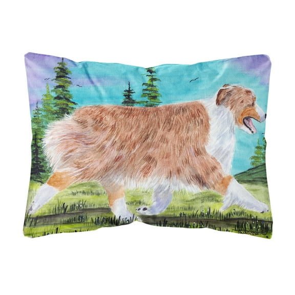 Caroline's Treasures SS8423PW1216 Australian Shepherd Decorative   Canvas Fabric Pillow, 12H x16W, multicolor