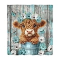 thumbnail image 1 of TIELUTT Rideau de Douche Vache Ferme Floral Drôle Mignon Vache Douche Robuste Transparent Rideau de Douche Léger Rideaux de Douche Double Doublure et Rideau de Douche avec Doublure Rideau de Douche Largeur Courte Lourd Cur, 1 of 4