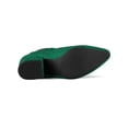 thumbnail image 5 of BLISSFUL STEP Women's Boots Pointed Toe Block Heel Chelsea Ankle Boots Emerald Green 5.5, 5 of 7