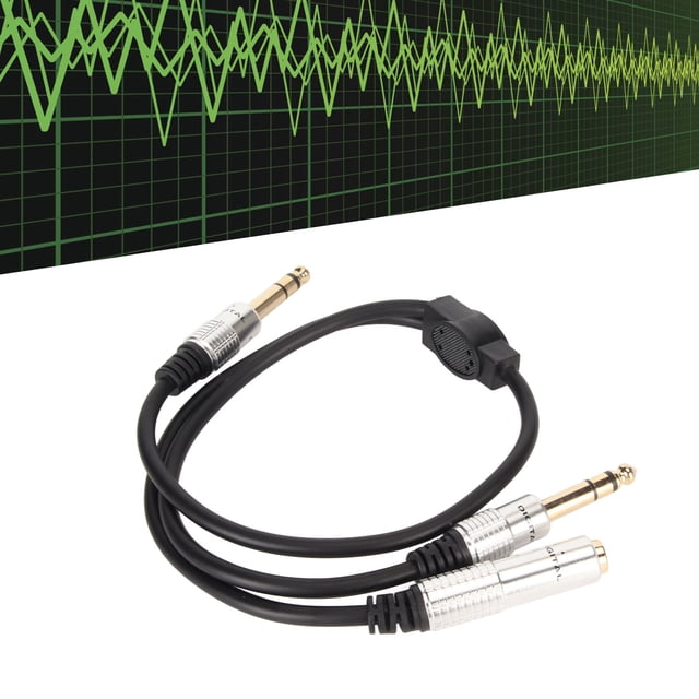 Cable Estéreo De 1/4 De Pulgada, Conector Chapado En Oro Profesional De 19,7 Pulgadas, 6,35 Mm A Doble Cable Divisor En Y De 6,35 Mm, Carcasa De Metal Para Altavoz