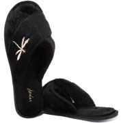 Joules Slippet Luxe Womens Fluffy Mule Sandal In Black Size 5/6