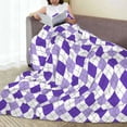 thumbnail image 6 of Lsque Purple argyle Pattern Fuzzy Fleece Throw Blanket Extra Large,Super Soft,Fluffy and Warm Blankets for Couch,Bed,All Season Use-50"x40", 6 of 7
