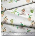 thumbnail image 3 of Soimoi White Cotton Cambric Fabric Cactus With Conical Pot Tree Fabric Prints By Yard 56 Inch Wide, 3 of 3