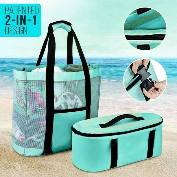 Green -Grand sac de plage en maille pour enfants, sacs de rangement pour  jouets de plage, sac à main de rangement pour outils de dra