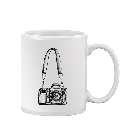 Photo Camera With Strap Design. Mug  -Image by Shutterstock,