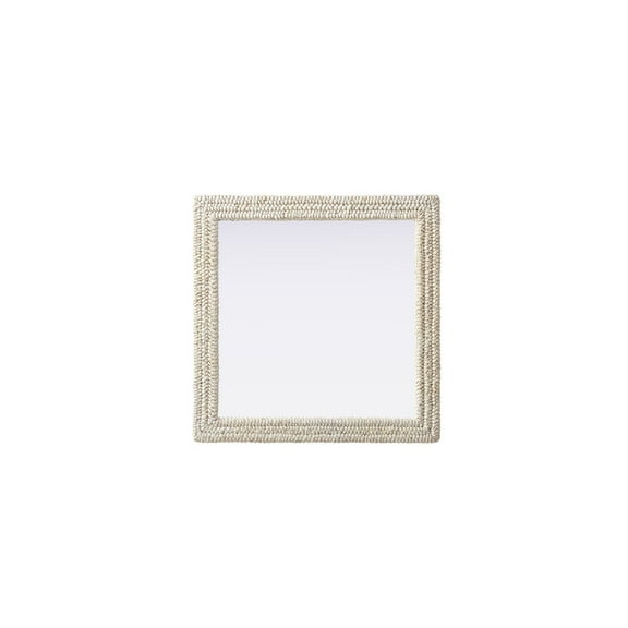Elegant Decor Rectangle Cornhusk Mirror 36x36 in Linen White