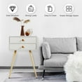 thumbnail image 6 of Giantex Nightstand W/2 Drawers, End Side Table w/Natural Legs for Small Spaces(1, White), 6 of 6