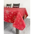 thumbnail image 5 of Fennco Styles Holiday Foil Print Snowflake Tablecloth 70" W x 70" L - Red Woven Table Cover for Home Décor, Banquet, Family Gathering, Christmas, Special Occasion, 5 of 5