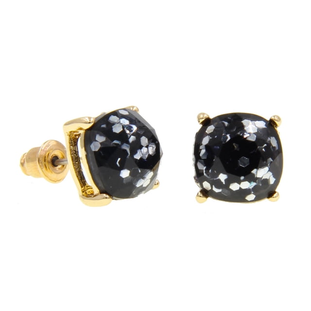 Pendientes de resina con efecto de estrella de colores y lentejuelas cuadradas de imitación de gemas, pendientes de moda sencillos