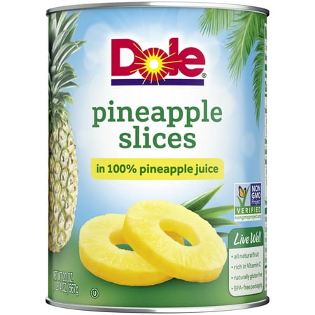 (3 Pack) Dole Pineapple Slices in 100% Pineapple Juice 20 oz.