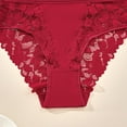 thumbnail image 7 of Cheeky Underwear for Women Fashion Women's Lace Solid Stretch Panties High Waist Underpants Panties Briefs Womens Briefs Underwear Red L, 7 of 7