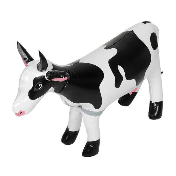HONMEET Generic Inflatable Cow for Farm Animal Unique Photo for All Ages Quick Inflation Fun Decoration Cow Balloon Blackwhite