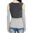 thumbnail image 2 of Rachel Roy Womens Cold Shoulder Knit Blouse, Grey, X-Small, 2 of 3
