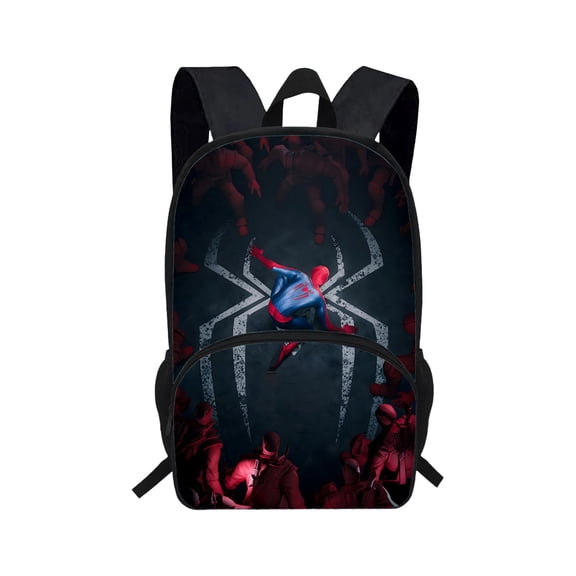 Spidey Large Capacity School Superhero Themed Pattern Backpack Durable Waterproof Travel Bookbag with Mesh Side Pockets for Boys Teens Students,Back to School Essentails