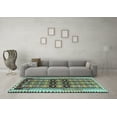 thumbnail image 3 of Ahgly Company Indoor Round Southwestern Light Blue Country Area Rugs, 4' Round, 3 of 4
