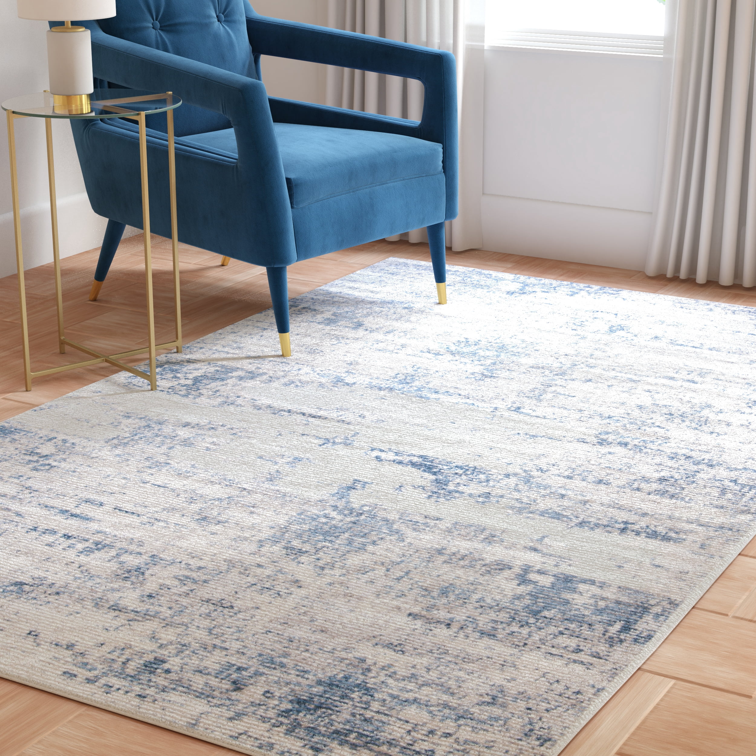 Safavieh Amelia Ian Abstract Area Rug, Ivory/Blue, 10' x 10' Square