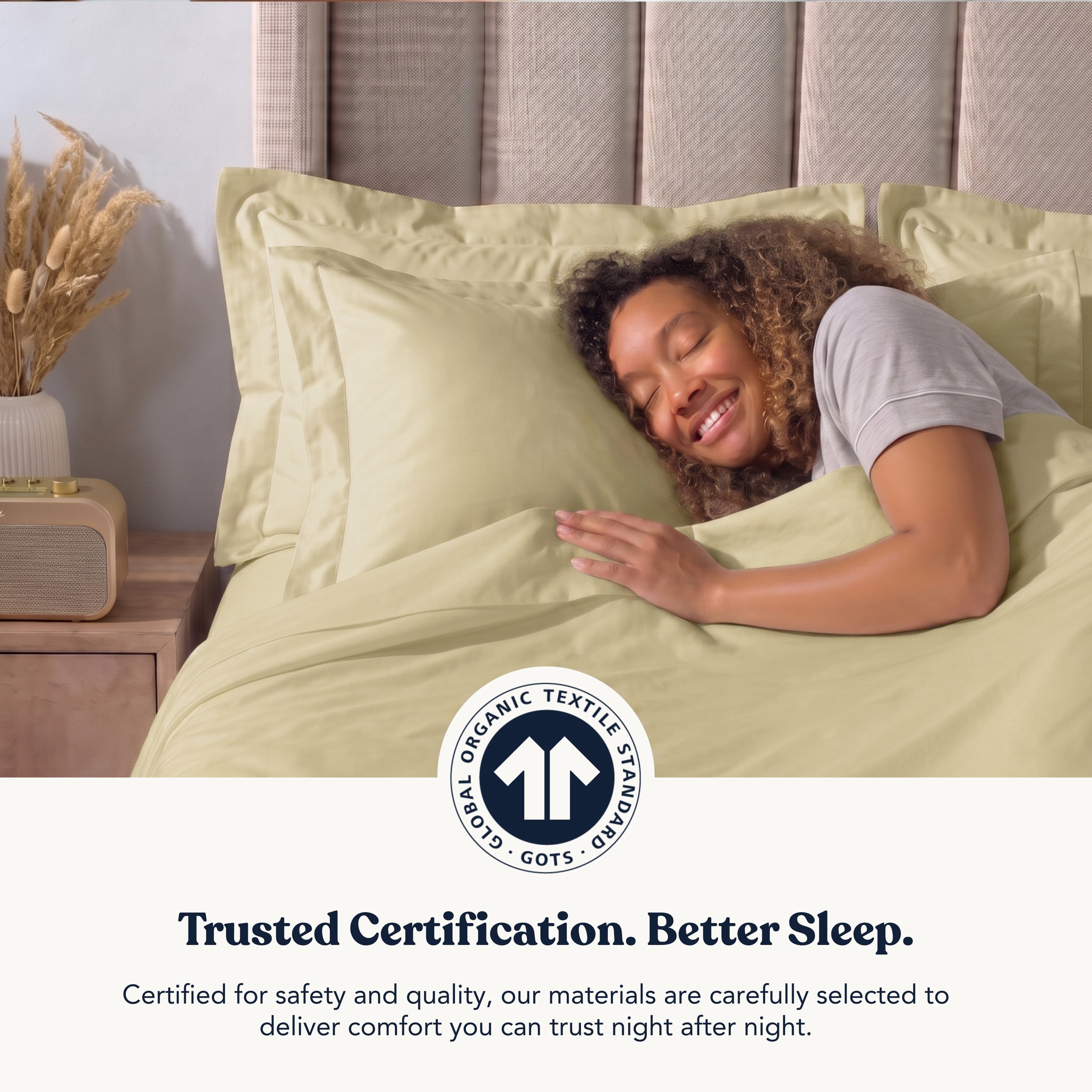Delara 400TC Organic Cotton King Sheet Set, GOTS Certified, Ultra Soft Long Staple, Deep Pocket, Breathable & Silky, Sage Green